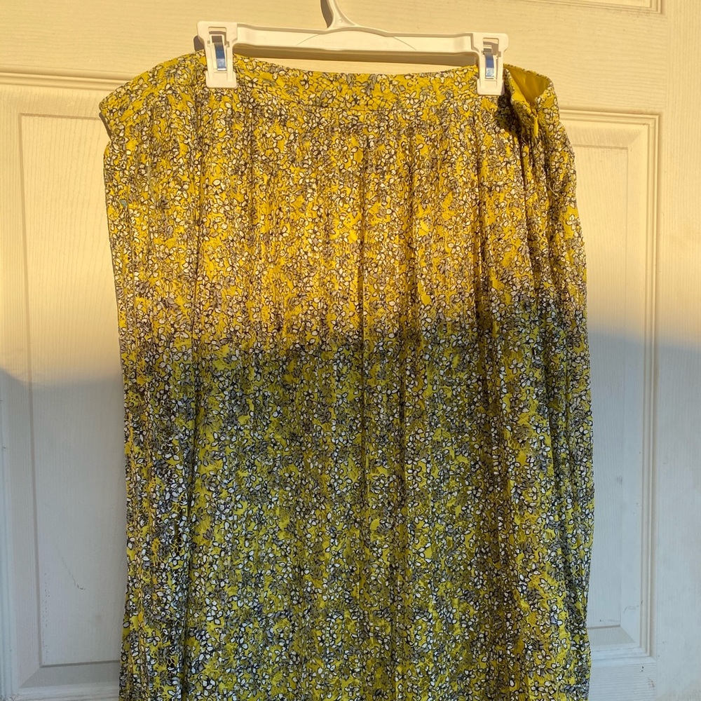 COPY - WHO WHAT WEAR Yellow Pleated Skirt